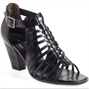 Paul Green Christy Strappy Black Leather Gladiator Sandals Heel UK 5.5/US 8 $338